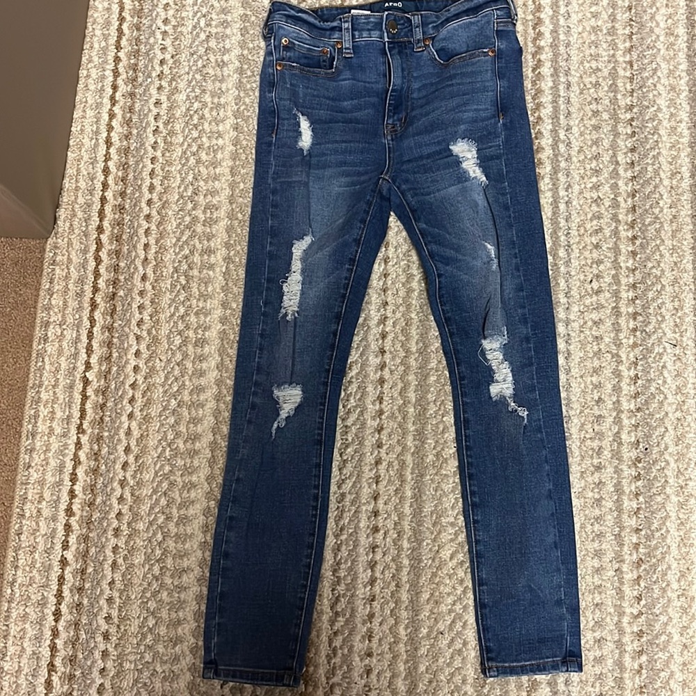 Aero High Rise Jegging Jeans Womens Size 2 short Distressed Stretch Skinny